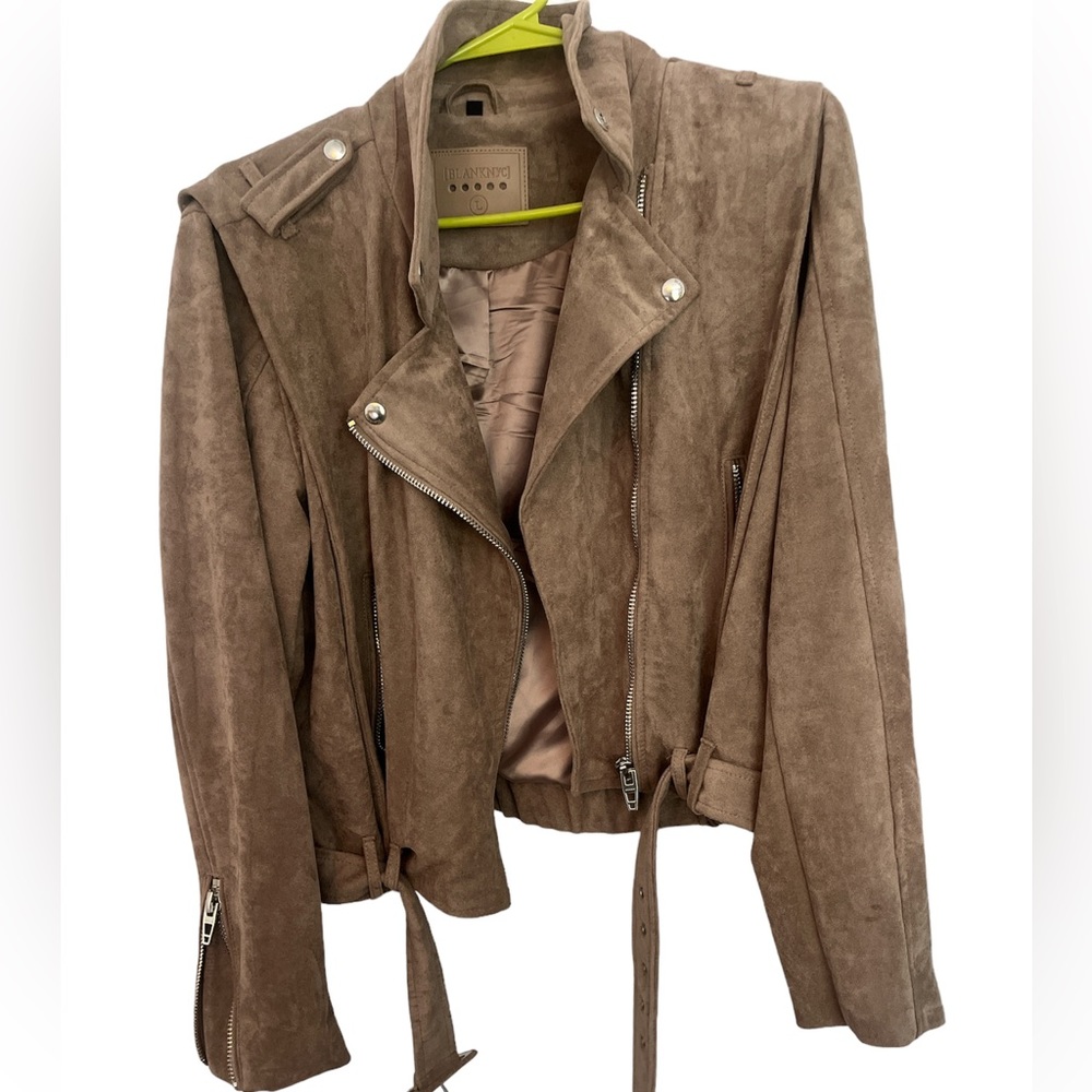 Blank NYC tan Moto jacket
